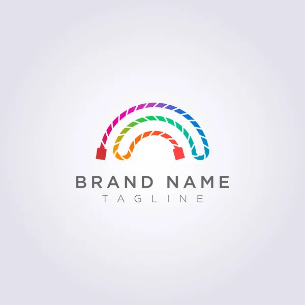 Ontwerp een bekabeld logo met regenboog kleuren voor uw bedrijf of merk — Stockvector