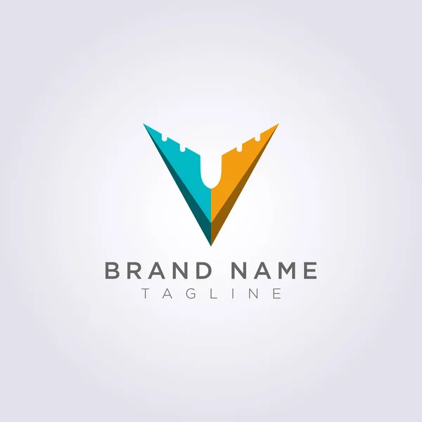 Дизайн логотипу Комбіновані V і літаки для бізнесу або вашого бренду — стоковий вектор