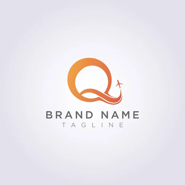 Logo design kombinerar bokstaven Q med planet för ditt företag eller varumärke — Stock vektor