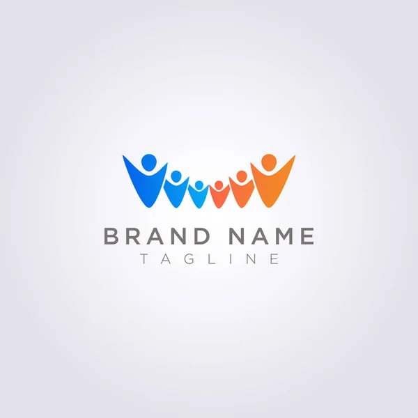 Diseñe un logotipo de un grupo de personas para su empresa o marca — Vector de stock