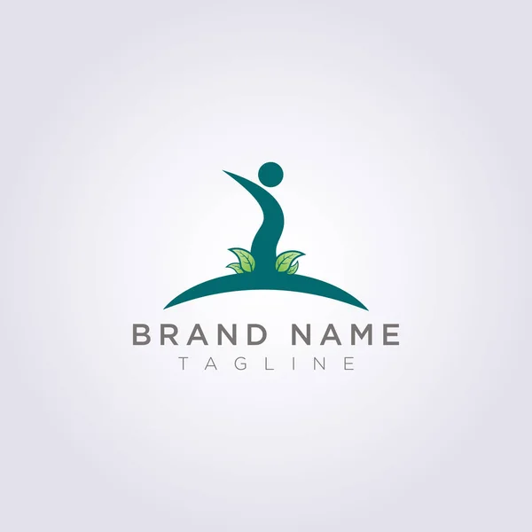 Design a person symbol logo with surrounding leaves for your business or brand