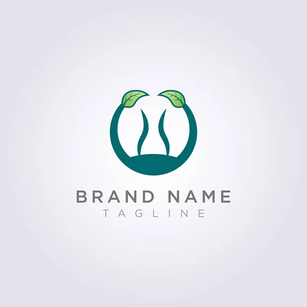 Diseñe un logotipo de círculo con hojas y personas en el círculo para su negocio o marca — Vector de stock