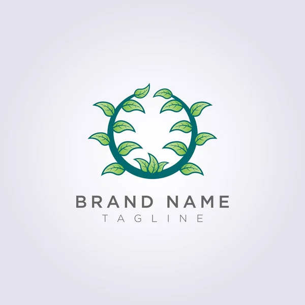 Creative Circle Leaf Plant logo design för ditt företag eller varumärke — Stock vektor
