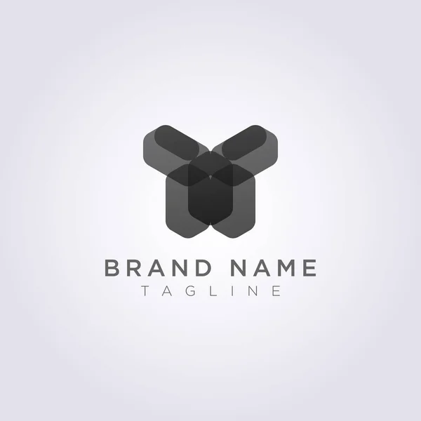 Design de ícone de logotipo geométrico retangular na forma de um ser humano —  Vetores de Stock