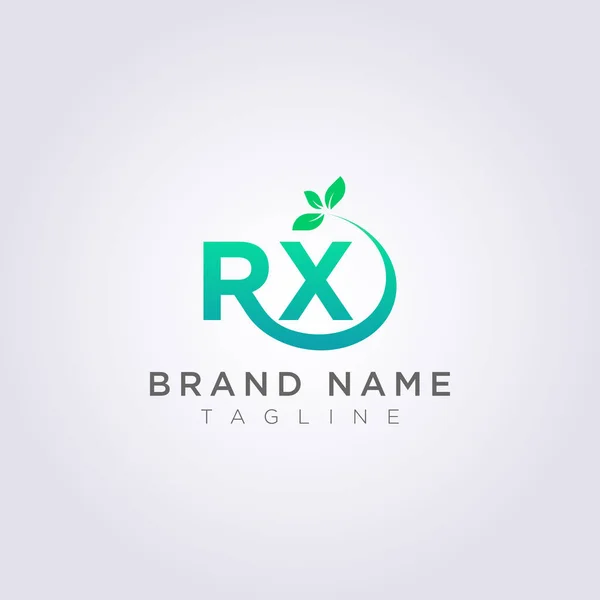 Logo Design Icon The letter RX with R has leaves at the end