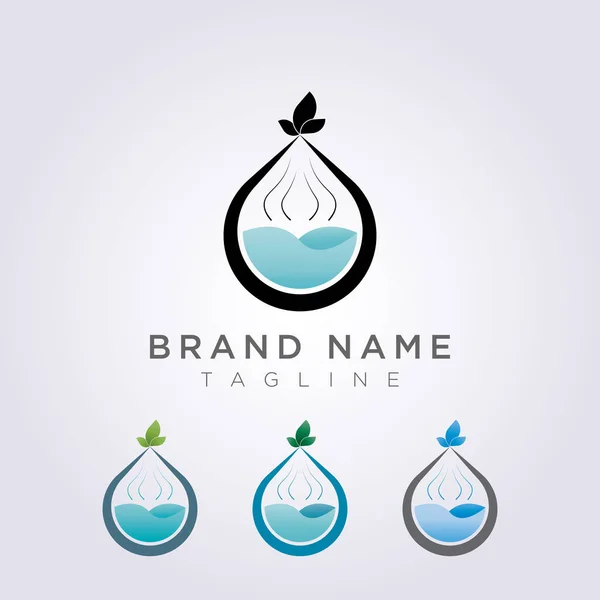 Perfume logo icon design with leaves on top for beauty or spa