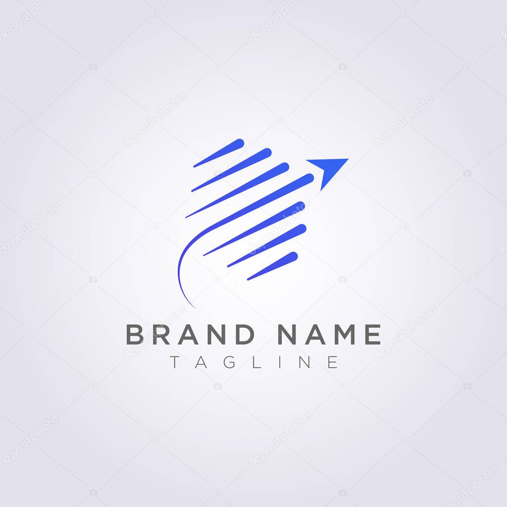 Vector Symbol Design Circle plane logo icon.