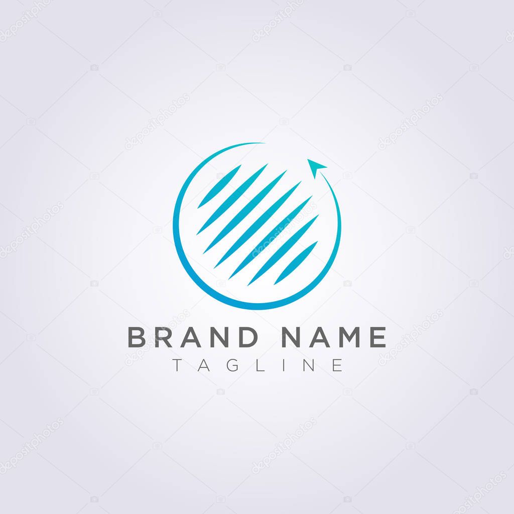 Vector Symbol Design Circle plane logo icon.