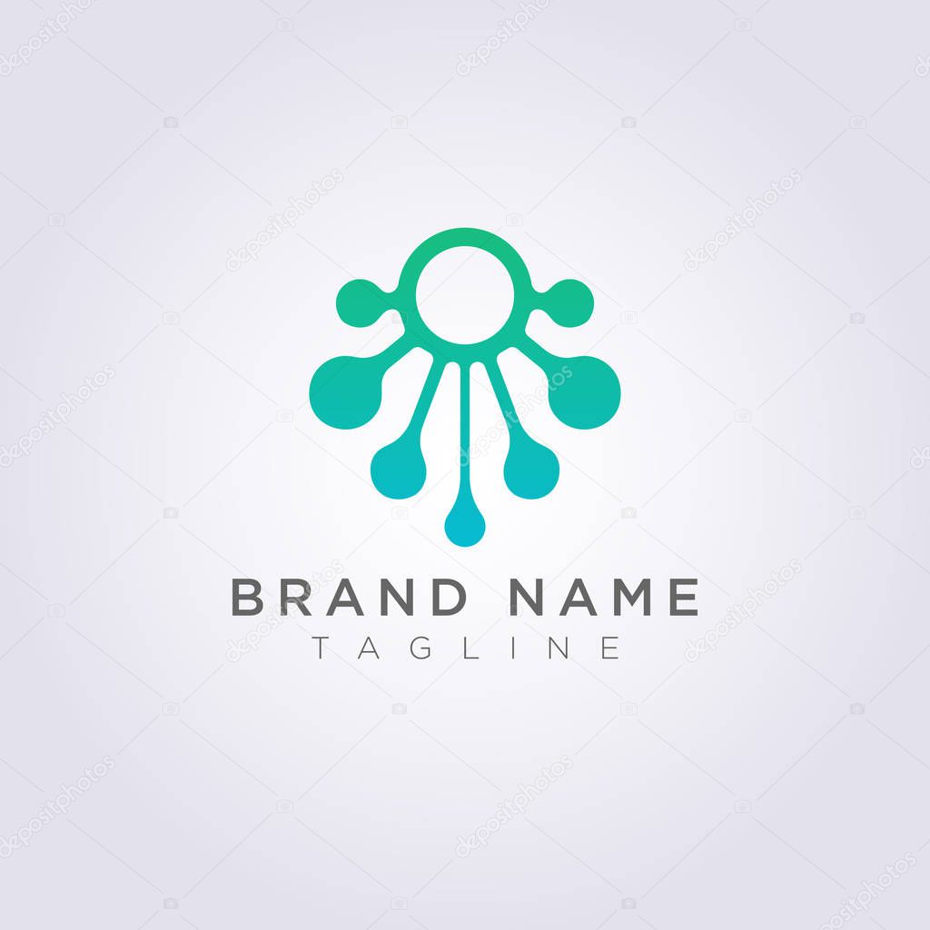 Vector Design of Modern Logo Icons Octopus Symbols.