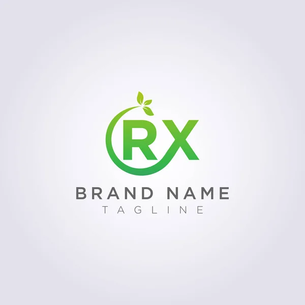 Logo Vector Leaf Icon Design RX Letter Symbol — Stock Vector