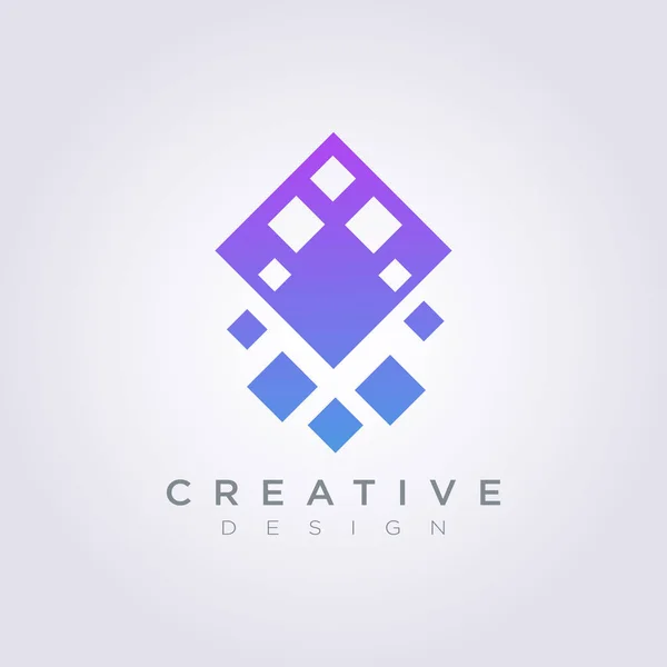 Vector Logo Design Modern Abstract Rhombus Símbolo Ícone — Vetor de Stock