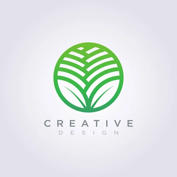 Modèle de cercle de feuille Icône de symbole vectoriel de logo d'entreprise de conception — Image vectorielle