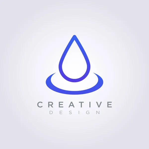 Plantilla de logotipo de símbolo de Clipart de diseño de ilustración de vectores de gota de agua — Vector de stock