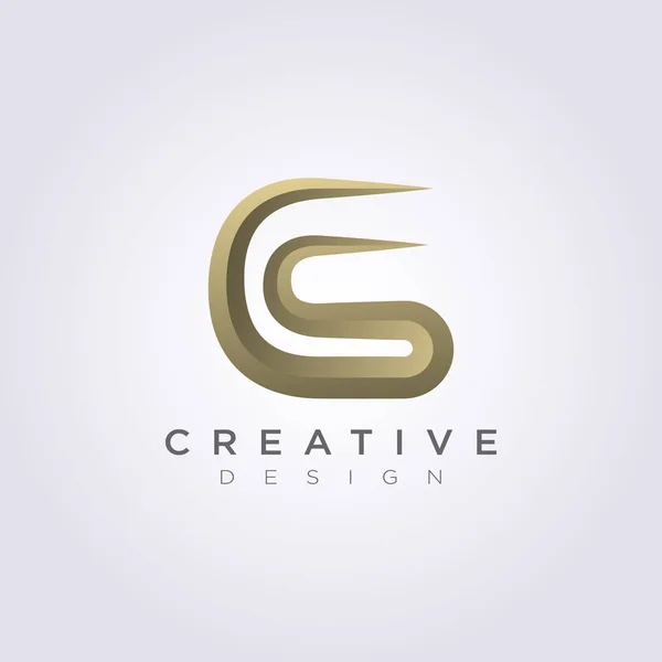 Carta C S Luxo Vetor Ilustração Design Clipart Símbolo Logo Template — Vetor de Stock