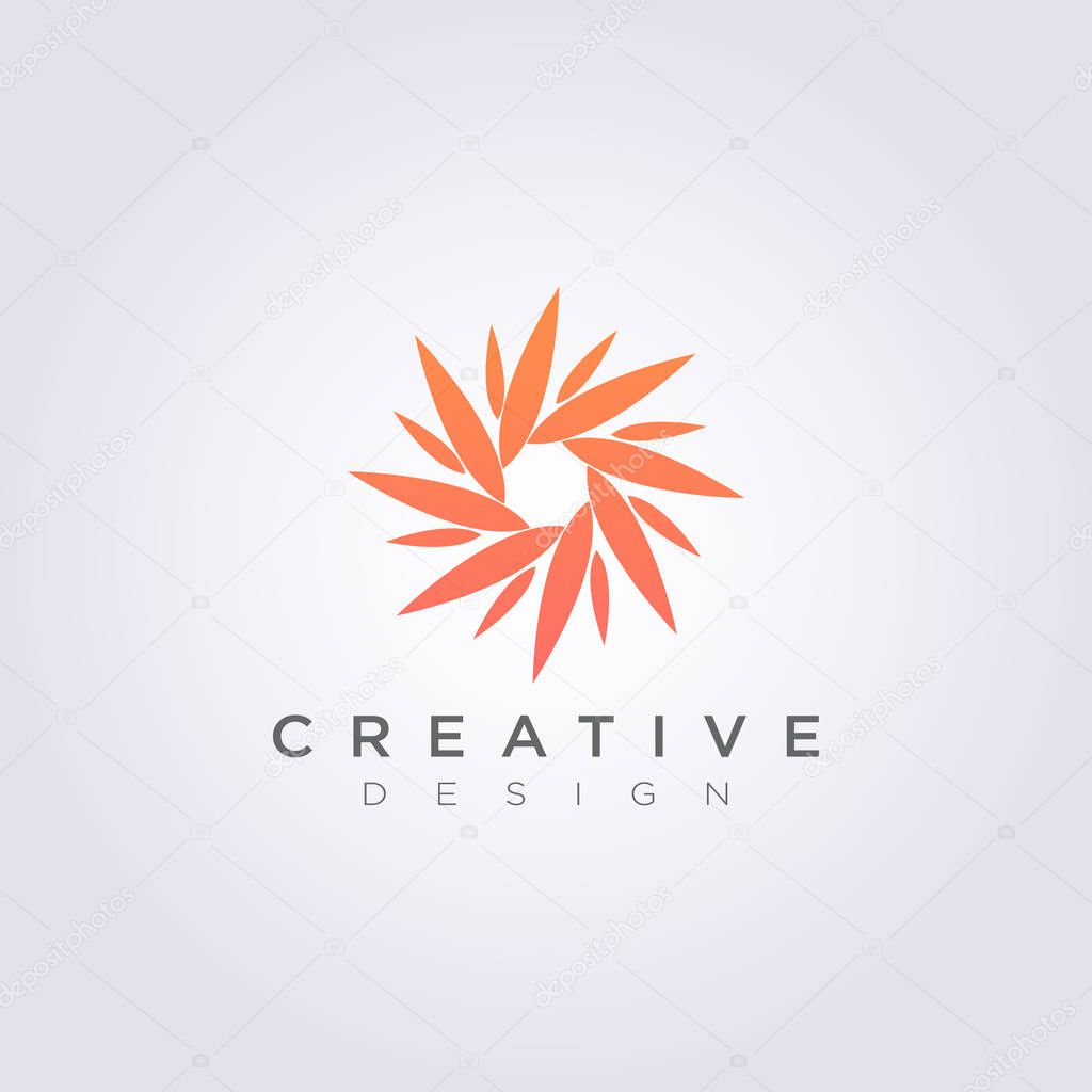 Beauty Flower Abstract CIrcle Vector Illustration Design Clipart Symbol Logo Template