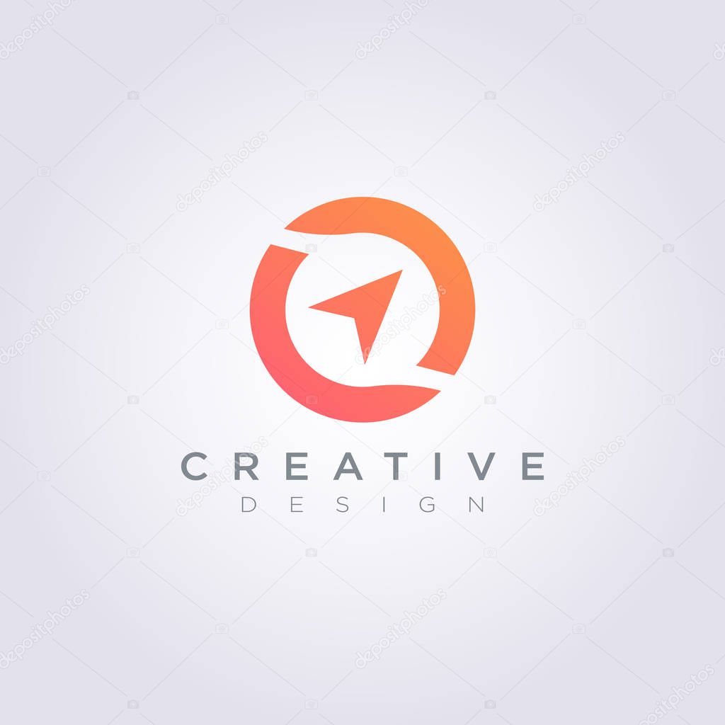 Compass Vector Illustration Design Clipart Symbol Logo Template.