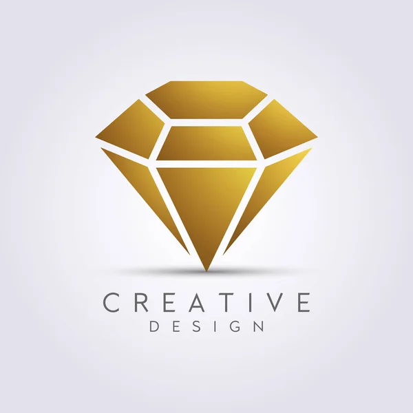 Diamante lindo e luxuoso. Modelo do logotipo do clipart do projeto da ilustração do vetor — Vetor de Stock