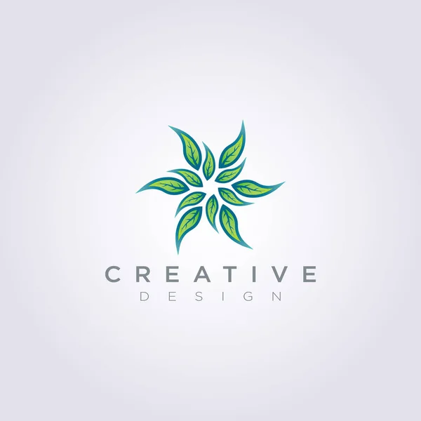 Коло красива квітка Векторні ілюстрації Дизайн Кліпарт Символ логотипу — стоковий вектор