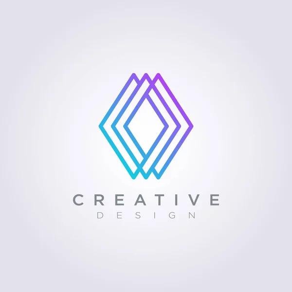 Raute Linie dekorative Vektor Illustration Design Cliparts Symbol Logo Vorlage — Stockvektor