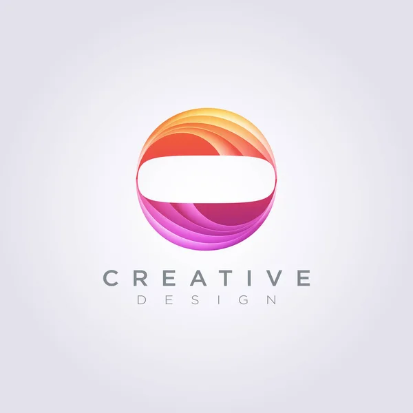 Πολύχρωμο O δημιουργικό γράμμα διάνυσμα Εικονογράφηση Σχεδιασμός Clip Art σύμβολο λογότυπου πρότυπο — Διανυσματικό Αρχείο