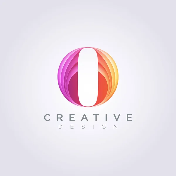 Modèle de logo de symbole de clipart de conception d'illustration vectorielle de lettre créative colorée O — Image vectorielle