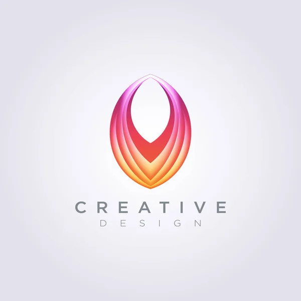 Güzel Çiçek Taç Yaprağı Vektör İllüstrasyon Tasarım Clipart Symbol Logo Şablonu — Stok Vektör