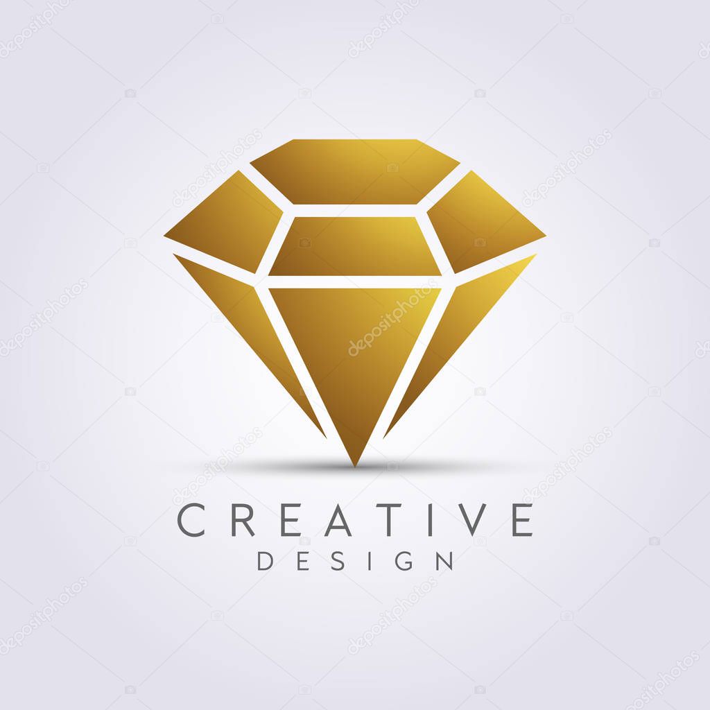 Beautiful and Luxurious Diamond. Vector Illustration Design Clipart Symbol Logo Template.