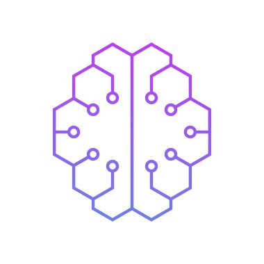Modern bir formu olan beyin. Teknoloji işletmeleri için logo tasarımı