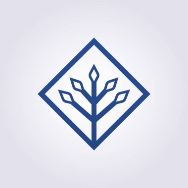 Modern basit ağaç vektör Illüstrasyon tasarım clipart sembol Logo şablonu