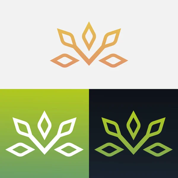 Modèle de logo de symbole de clipart de conception d'illustration vectorielle de feuilles décoratives abstraites — Image vectorielle