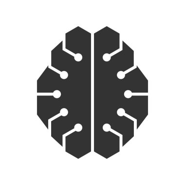 Modern formu olan beyin. Teknoloji iş için Logo. Markalar veya etiketler için serin tasarım