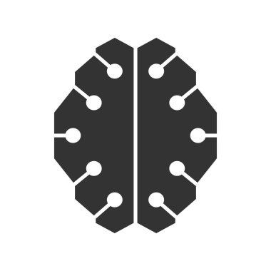 Modern formu olan beyin. Teknoloji iş için Logo. Markalar veya etiketler için serin tasarım