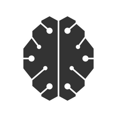 Modern formu olan beyin. Teknoloji iş için Logo. Markalar veya etiketler için serin tasarım