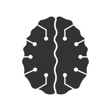 Modern formu olan beyin. Teknoloji iş için Logo. Markalar veya etiketler için serin tasarım