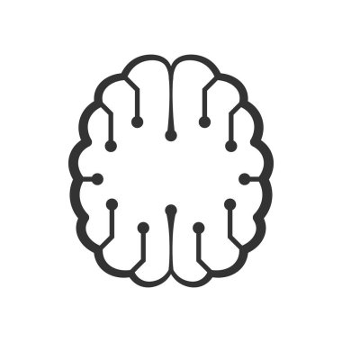 Modern formu olan beyin. Teknoloji iş için Logo. Markalar veya etiketler için serin tasarım