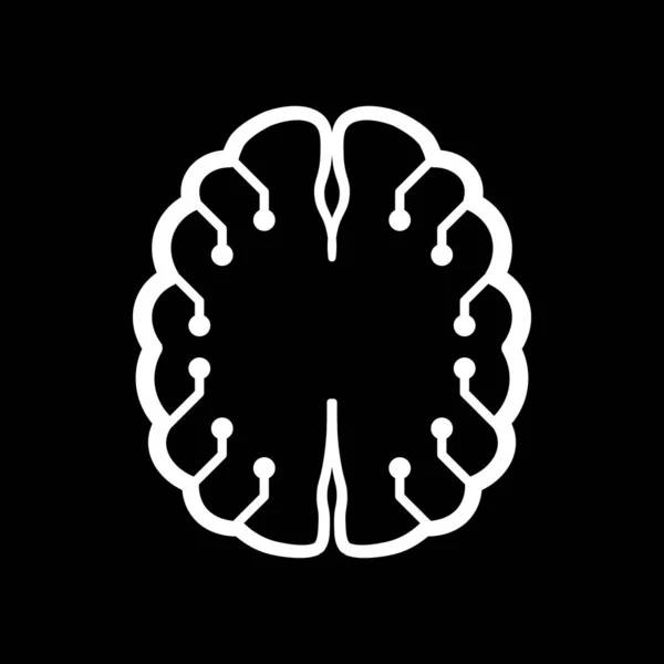 Cerebro con forma moderna. Logotipo para el negocio tecnológico. Diseño fresco para marcas o etiquetas — Archivo Imágenes Vectoriales