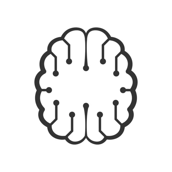 具有现代形态的大脑。技术业务的标志。品牌或标签的酷设计 — 图库矢量图片