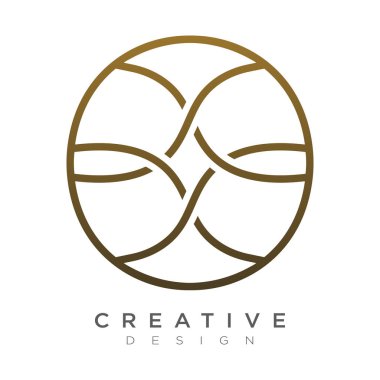 Süslerle vektör çemberi. Bir marka veya etiket için altın renkli bir logo tasarla