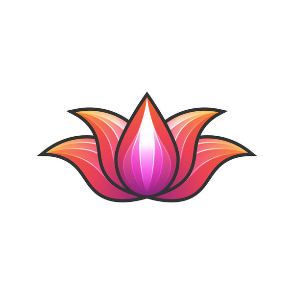 Векторные цветы с яркими цветами. Логотип для бизнеса вокруг красоты или природы. Дизайн для брендов и этикеток
