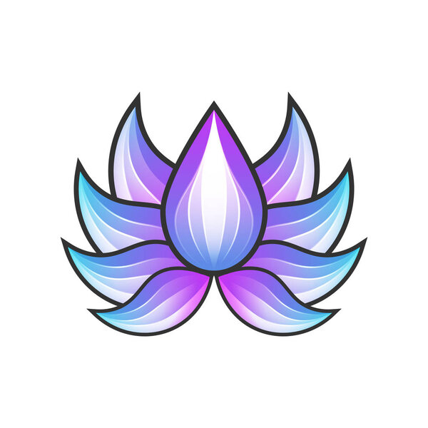 Векторные цветы с яркими цветами. Логотип для бизнеса вокруг красоты или природы. Дизайн для брендов и этикеток
