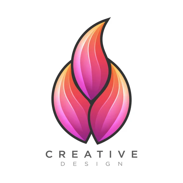 Vector Flores con colores brillantes. Un logo para empresas en torno a la belleza o la naturaleza. Diseño para marcas y etiquetas — Vector de stock