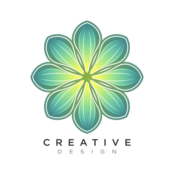 Vetor Flores com cores brilhantes. Um logotipo para empresas em torno de beleza ou natureza. Design para marcas e rótulos — Vetor de Stock