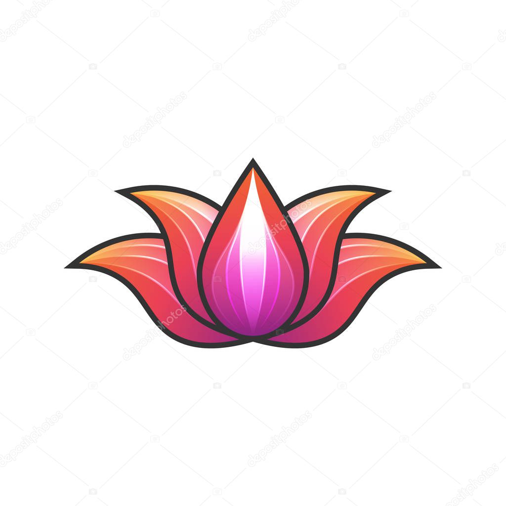 Vector Flowers with bright colors. A logo for businesses around beauty or nature. Design for brands and labels.