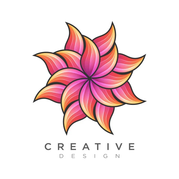 Fleurs vectorielles aux couleurs vives. Un logo pour les entreprises autour de la beauté ou de la nature. Design pour marques et étiquettes — Image vectorielle