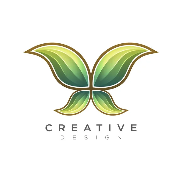 Hoja vectorial con colores brillantes. Un logo para empresas en torno a la belleza o la naturaleza. Diseño para marcas y etiquetas . — Vector de stock