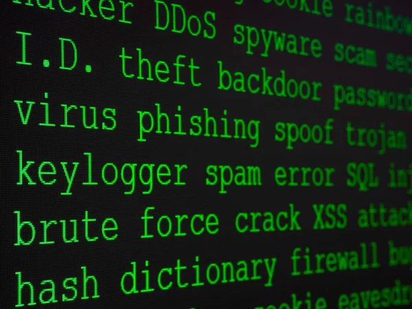 Hacker Szótár Megjelenik Számítógép Képernyőjén Jogdíjmentes Stock Képek