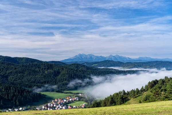 Güzel Manzara Pieniny Milli Parkı Slovakya Güneşli Bir Sonbahar Dağ — Stok fotoğraf