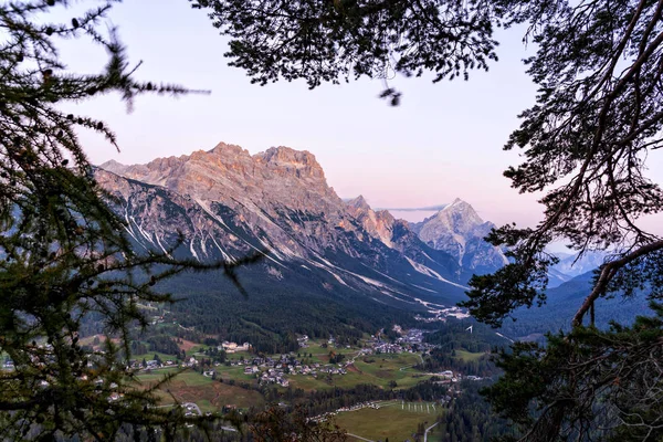 Güzel Bir Sabah Sahne Dolomit Alps Cortina Ampezzo Kuzey Talya — Stok fotoğraf