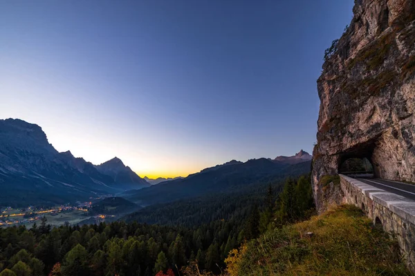 Early Morning View Beautiful Dolomites Mountains Italian Alps Mountain Road — Stock Photo, Image