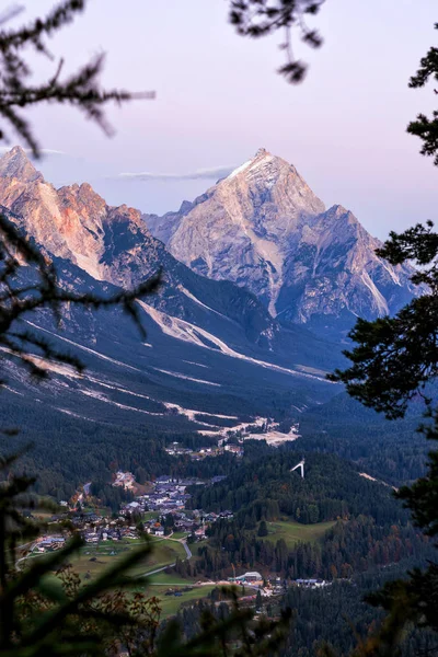 Güzel Bir Sabah Sahne Dolomit Alps Cortina Ampezzo Kuzey Talya — Stok fotoğraf